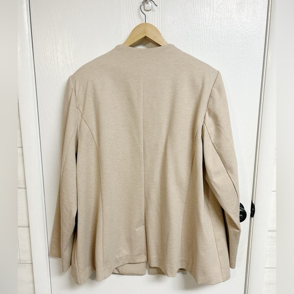 Lane Bryant Ponte Bryant Collarless Blazer Size 24 3X Oatmeal Heather NWT - Picture 4 of 8
